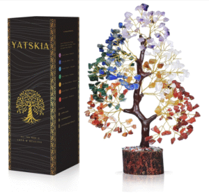 YATSKIA 7 Chakra Tree of Life, Crystals and Healing Stones, Birthday Gifts for Women - Crystal Tree for Positive