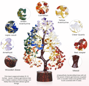 YATSKIA 7 Chakra Tree of Life, Crystals and Healing Stones, Birthday Gifts for Women - Crystal Tree for Positive