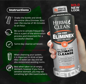 Herbal Clean Same Day Ultra Eliminex Detox Cleanse Drink* (32 fl oz) - Straw-Mango Flavor Full Body Cleanse Detox Drink with Milk Thistle Seed* for high...
