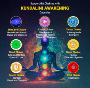 Kundalini Awakening Herbal Supplement – Ayurvedic Herbal Blend with Ashwagandha, Bacopa, Tulsi, and Haritaki – Supports Spiritual Growth, Chakra Activation