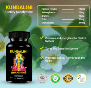 Kundalini Awakening Herbal Supplement – Ayurvedic Herbal Blend with Ashwagandha, Bacopa, Tulsi, and Haritaki – Supports Spiritual Growth, Chakra Activation