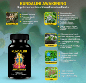 Kundalini Awakening Herbal Supplement – Ayurvedic Herbal Blend with Ashwagandha, Bacopa, Tulsi, and Haritaki – Supports Spiritual Growth, Chakra Activation
