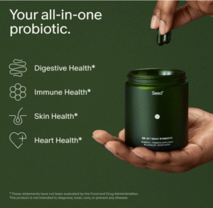 Seed DS-01 Daily Synbiotic - Prebiotic and Probiotic for Women & Men - Digestive Health, Gut Health, Immune Support, Bloating & Constipation Relief.