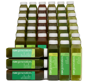 Raw Generation Deep Detox Cleanse – 7-Day Juice Cleanse with 60% Less Sugar for Weight Loss, Energy, Clearer Skin & Gut Health – 42 Chlorophyll-Packed...