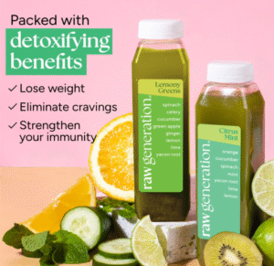 Raw Generation Deep Detox Cleanse – 7-Day Juice Cleanse with 60% Less Sugar for Weight Loss, Energy, Clearer Skin & Gut Health – 42 Chlorophyll-Packed...